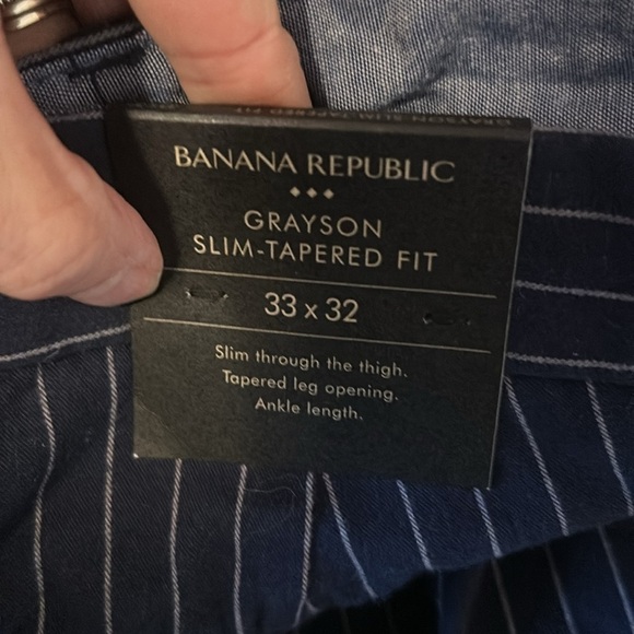 Banana Republic Grayson Slim Tapered Fit Pants Size 33 x 32 NWT Blue - Picture 7 of 8